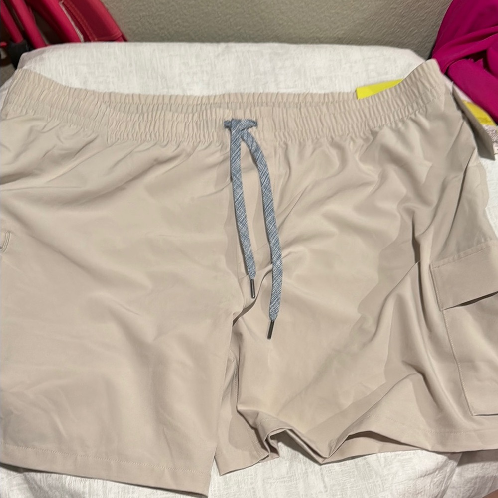 All in Motion Tan Athletic Shorts with Elastic Waistband